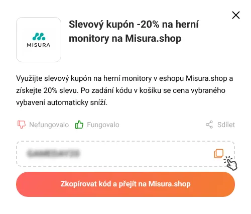 Návod jak zkopírovat slevový kupón Misura.shop