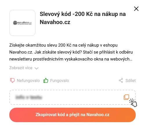 Návod jak zkopírovat slevový kupón Navahoo.cz