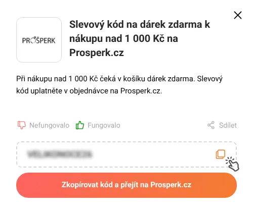 Návod jak zkopírovat slevový kupón Prosperk.cz