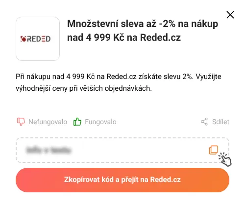 Návod jak zkopírovat slevový kód Reded.cz