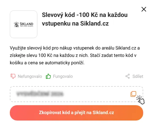 Návod jak zkopírovat slevový kód Sikland.cz