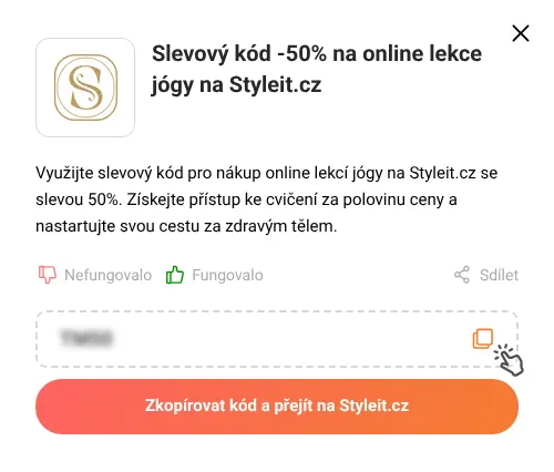 Návod jak zkopírovat slevový kód Styleit.cz