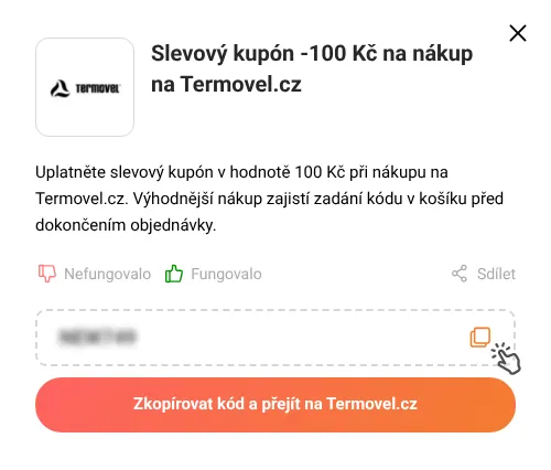 Návod jak zkopírovat slevový kupón Termovel.cz