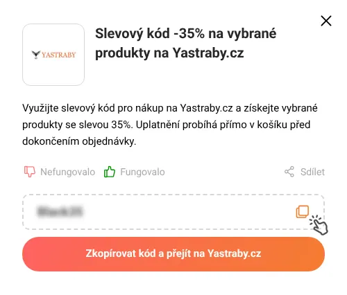 Návod jak zkopírovat slevový kupón Yastraby.cz
